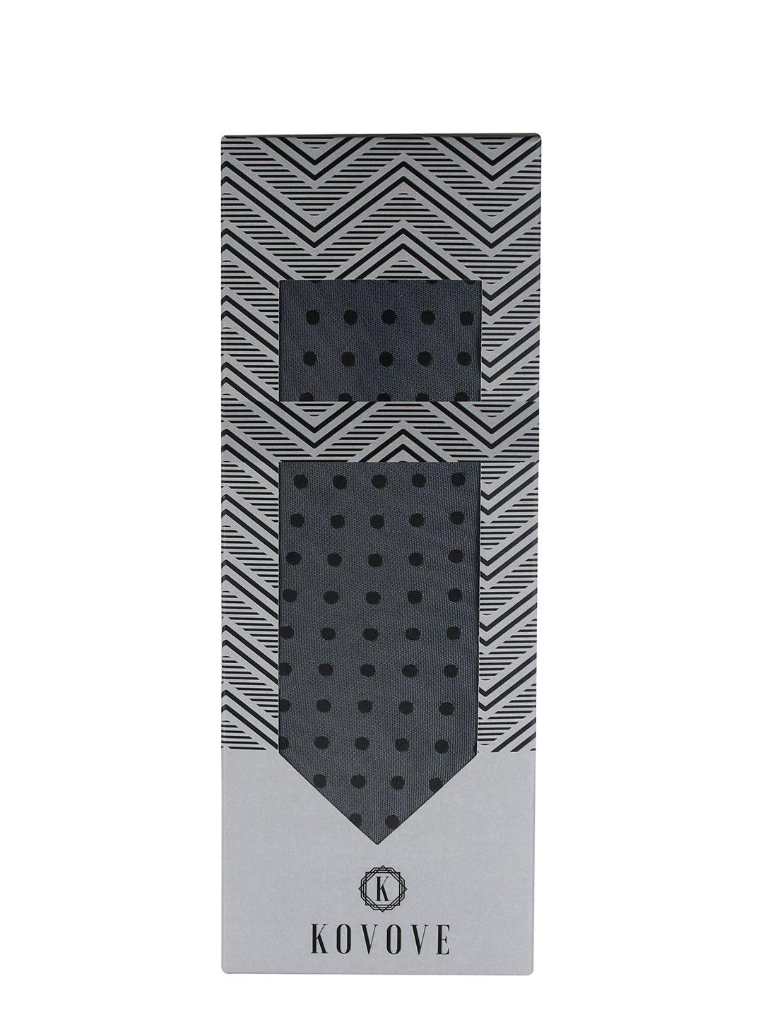 kovove grey polka dots printed accessory gift set