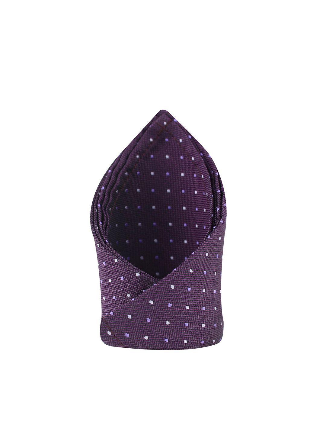 kovove men purple polka dot printed pocket square