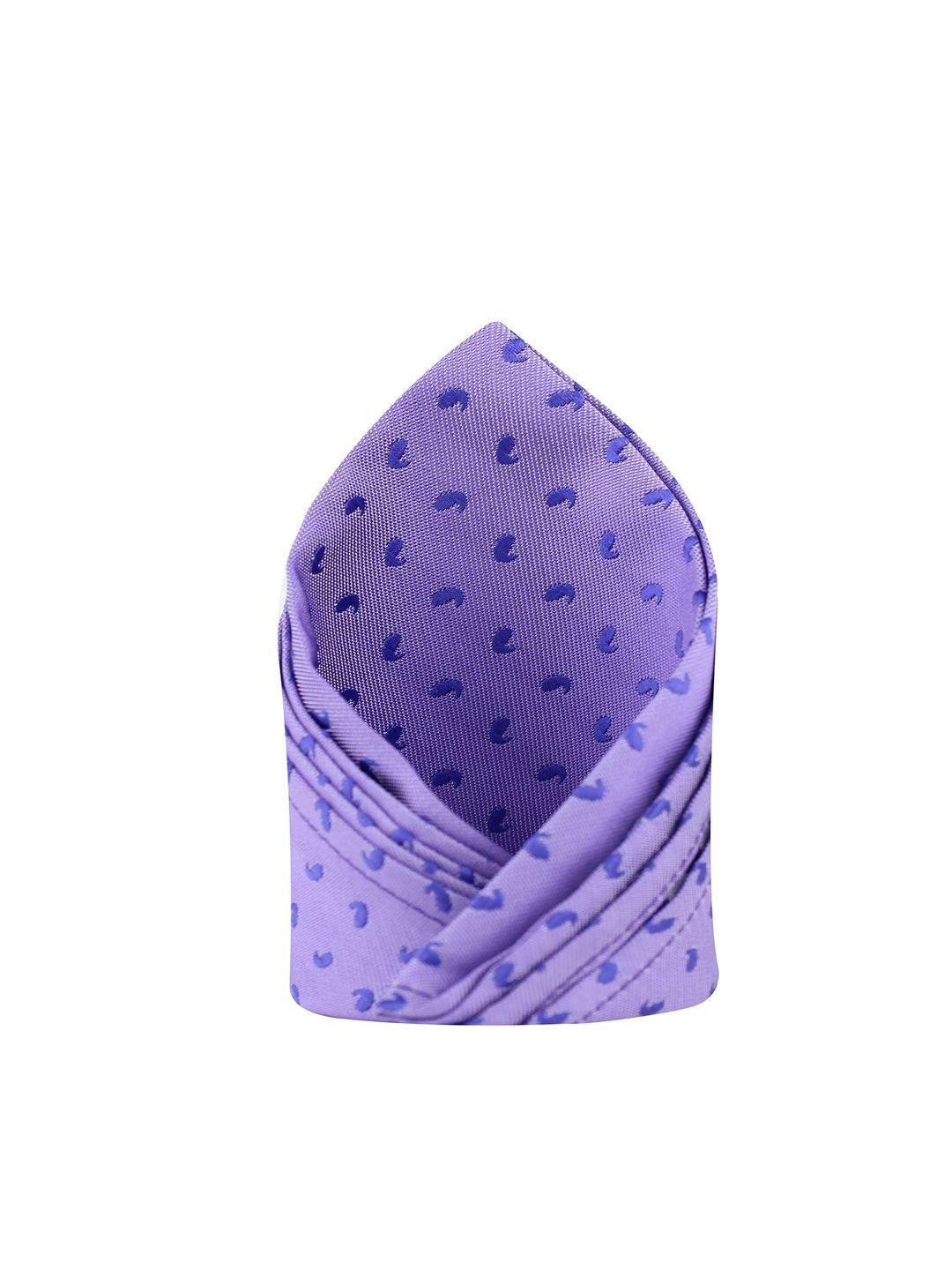 kovove men purple woven-design pocket square