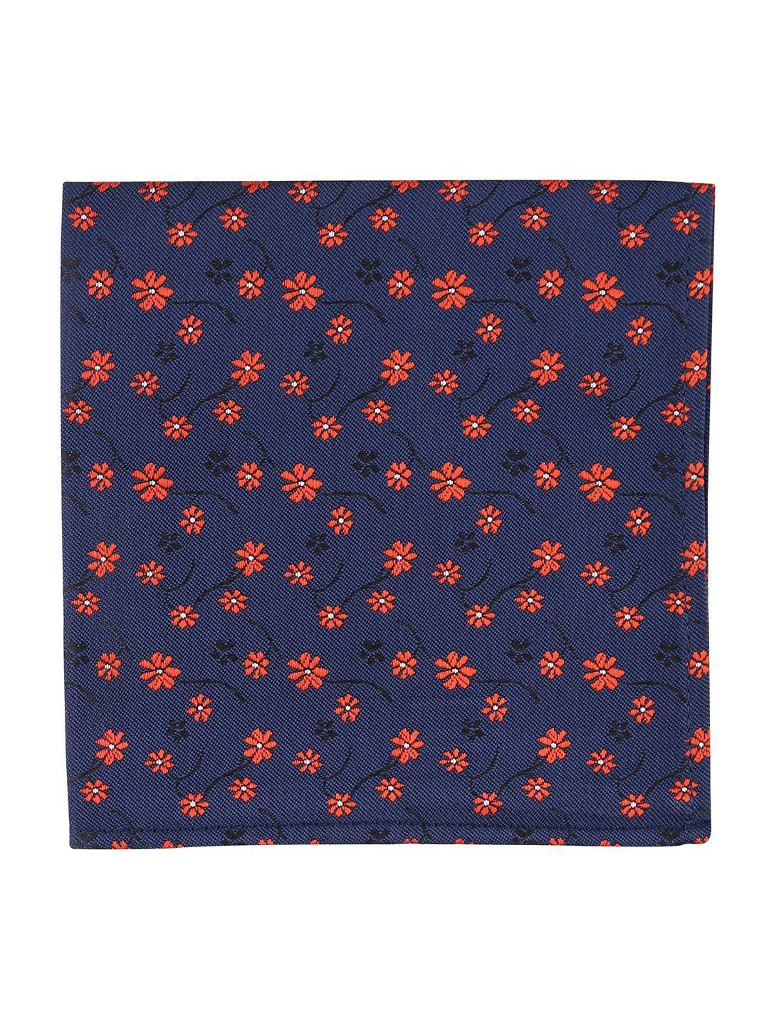 kovove  men blue the enchanting floral printed pocket square