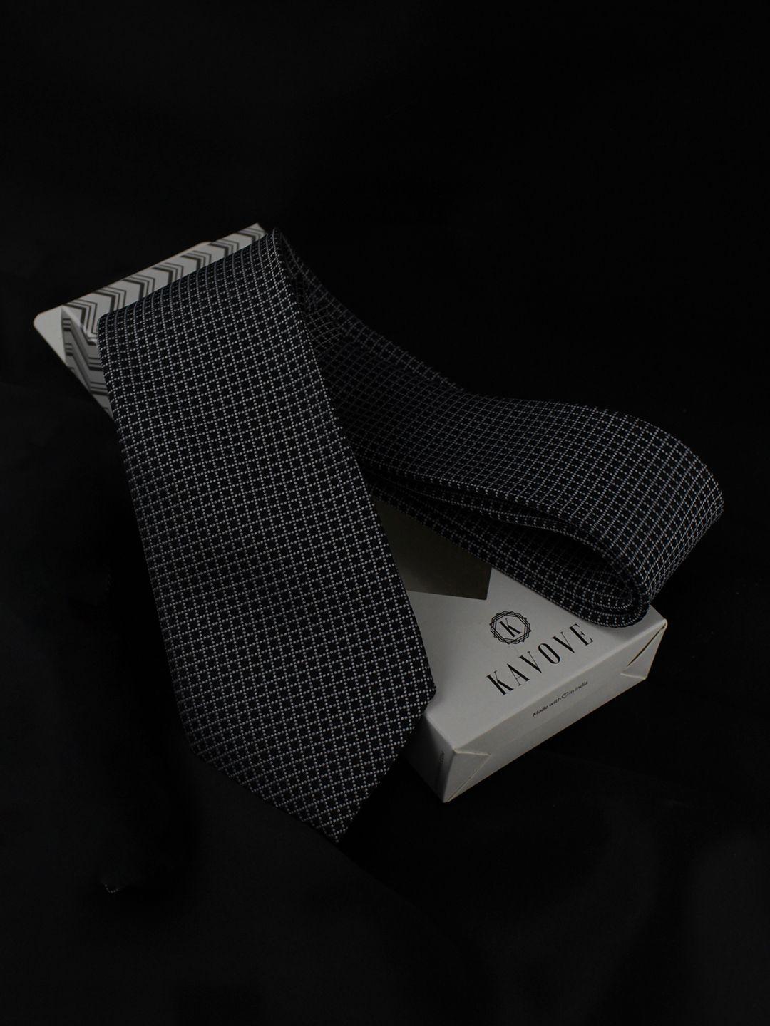 kovove men black checked broad tie