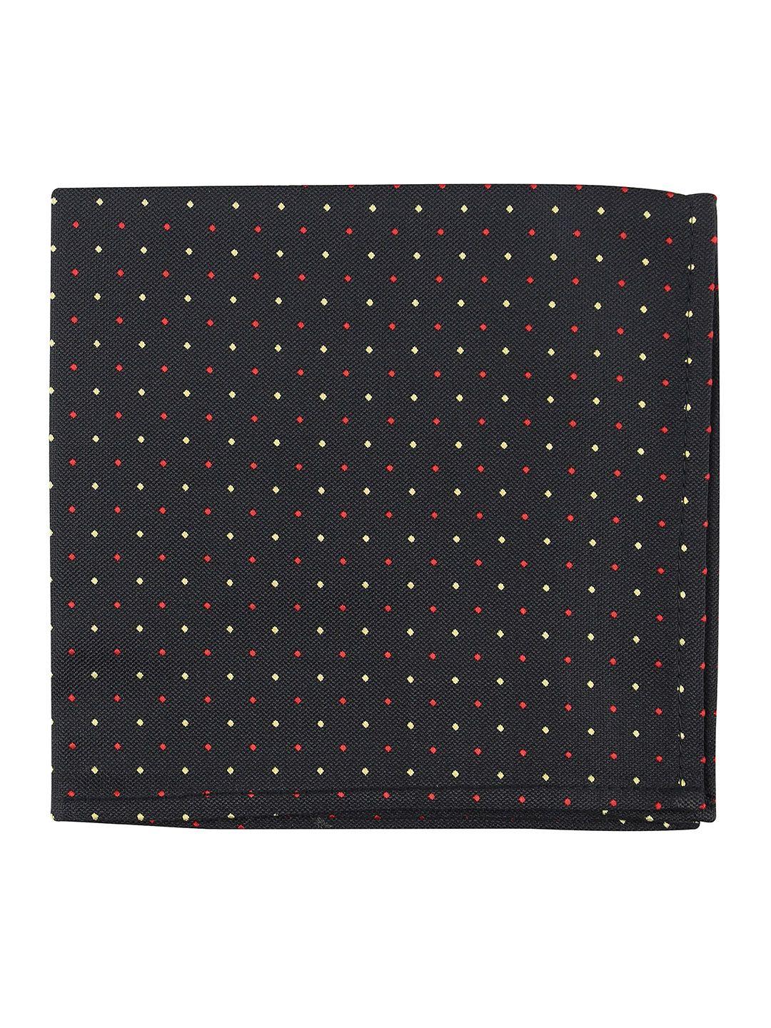 kovove men black polka dot printed pocket square