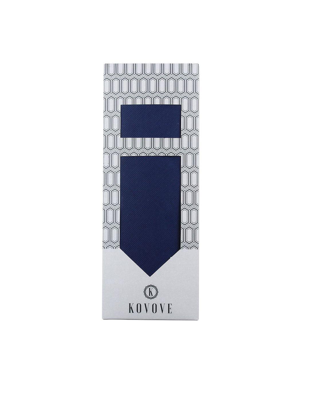 kovove men blue elegant solid accessory gift set