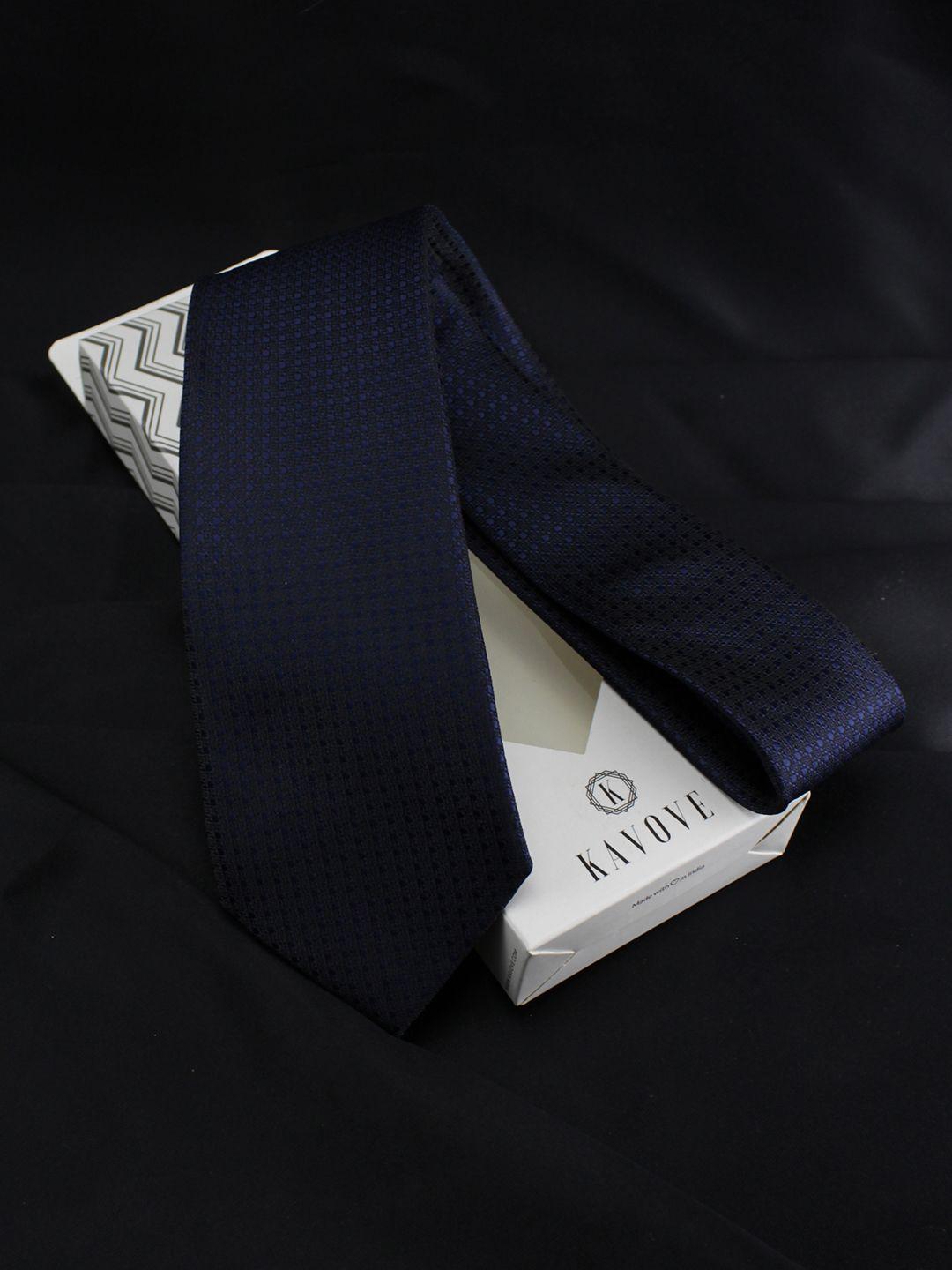 kovove men blue woven design broad tie