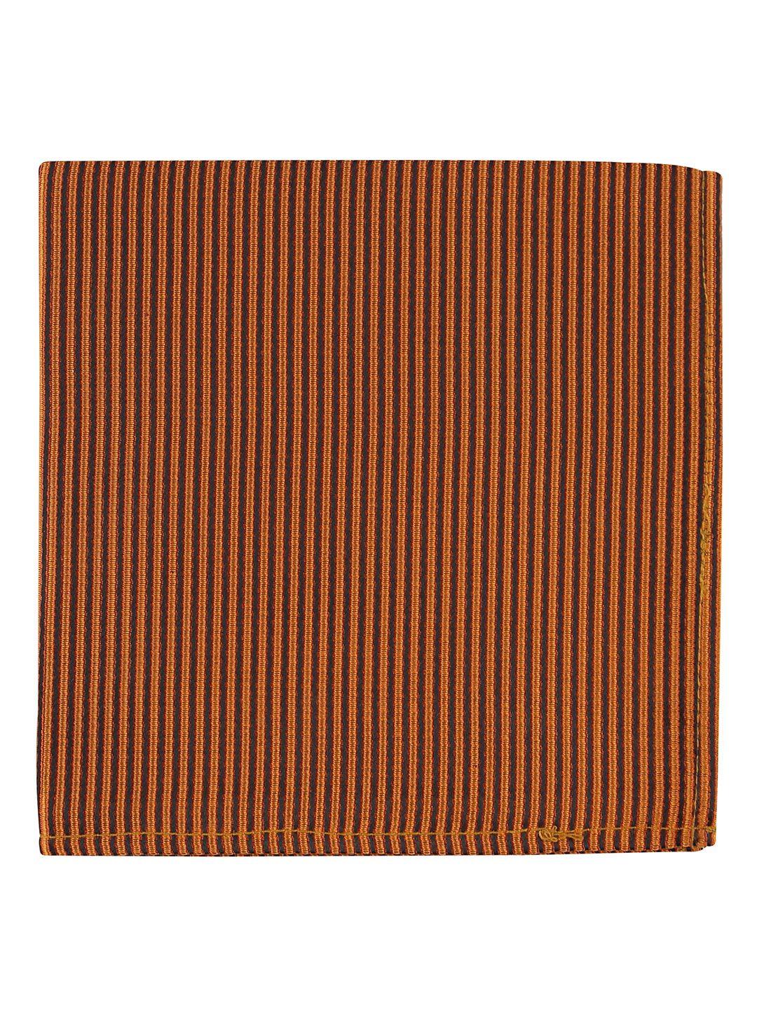 kovove men brown striped pocket square