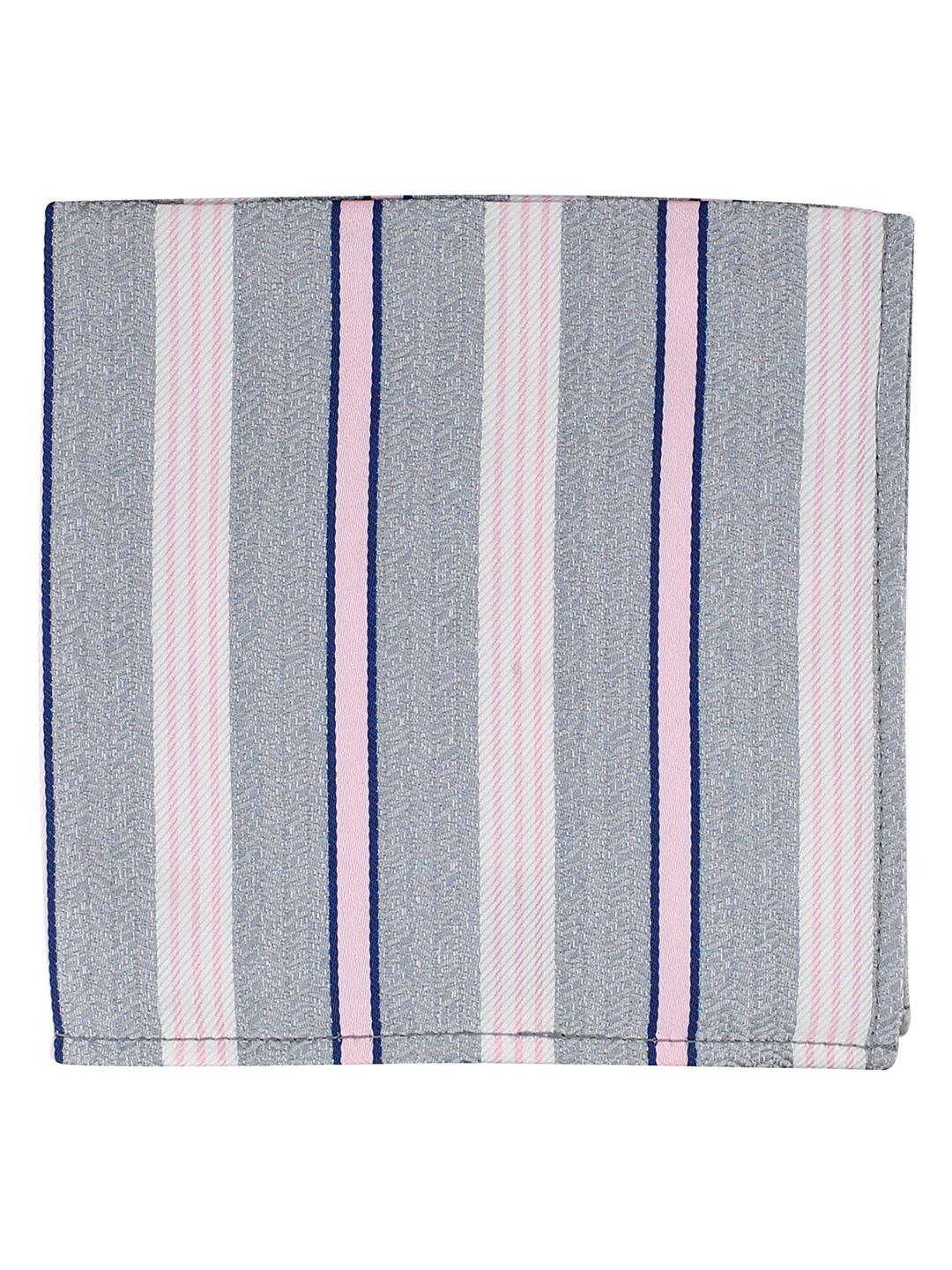 kovove men grey & white the striped desire pocket square