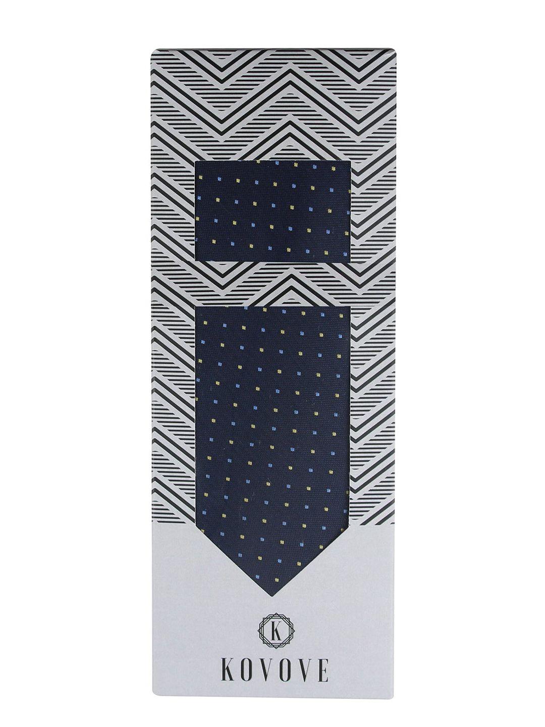 kovove men navy blue the refreshing twin polka dot accessory gift set