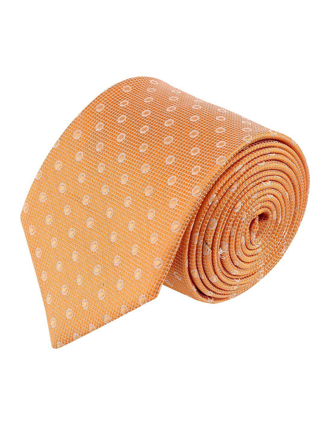 kovove men orange printed broad tie