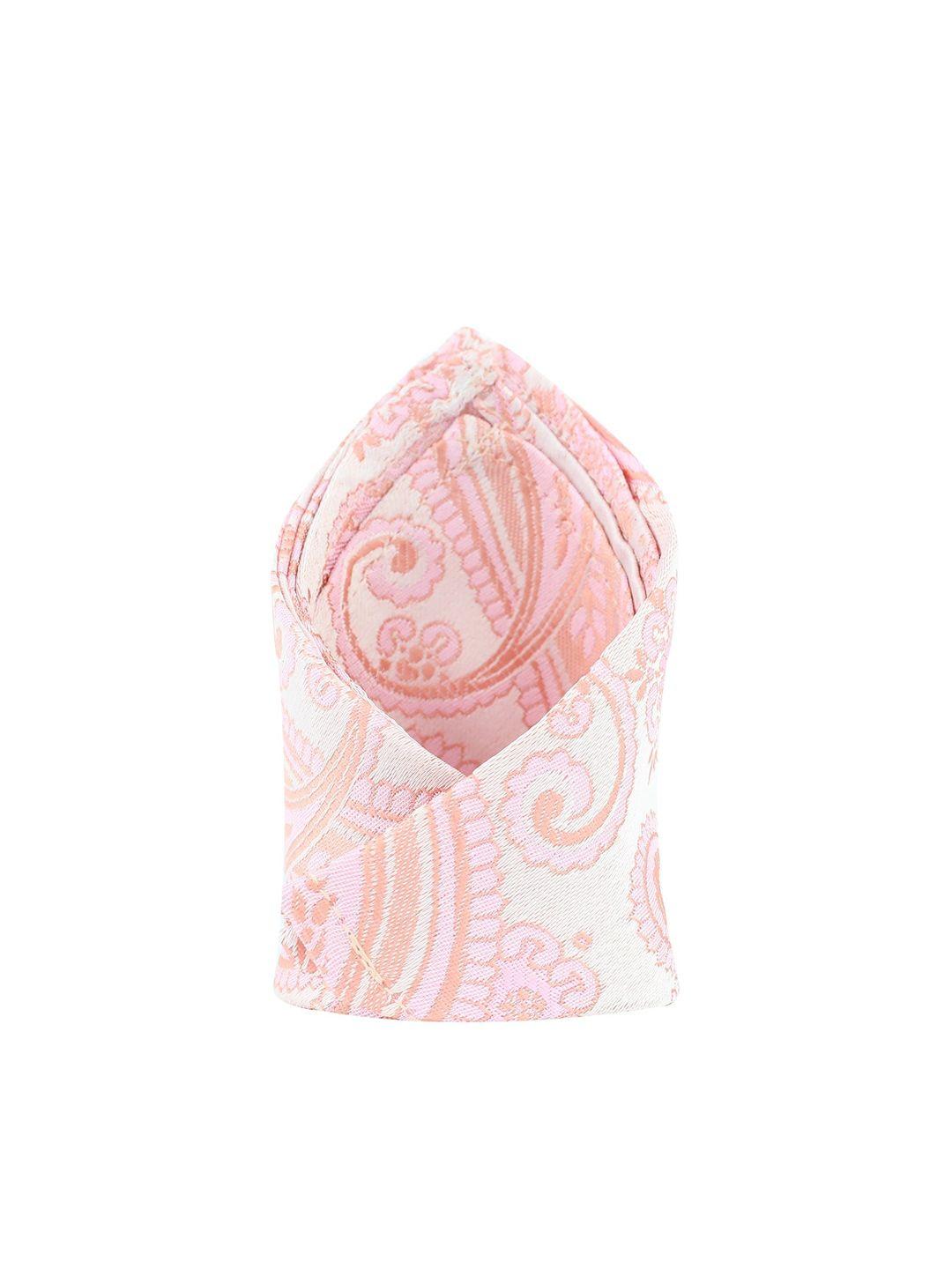 kovove men pink paisley printed pocket square