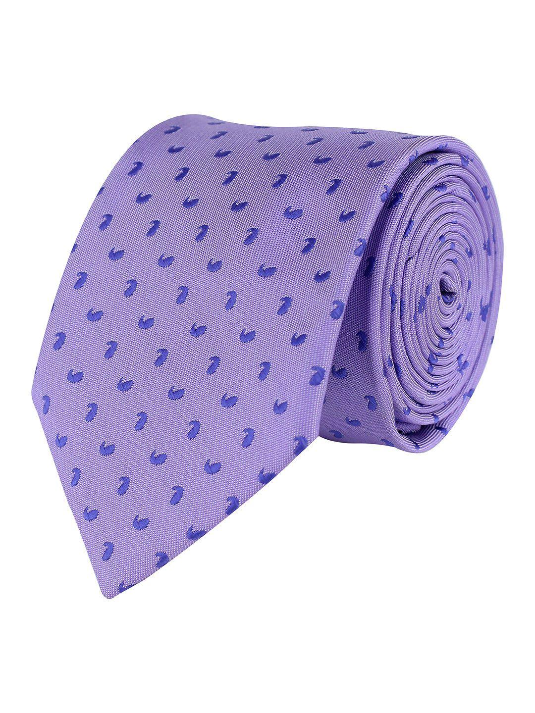 kovove men purple & blue woven design broad tie