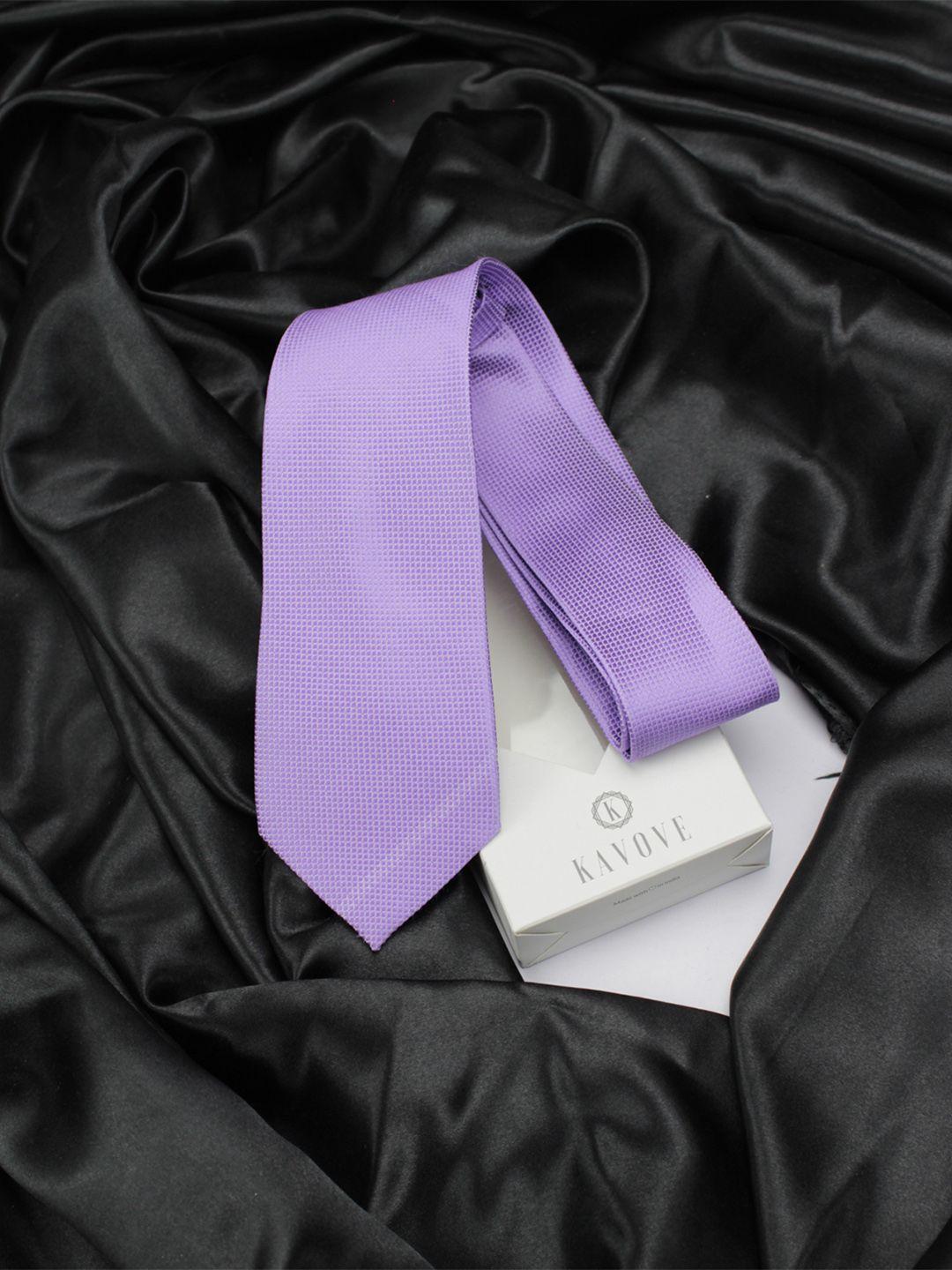 kovove men purple woven design broad tie