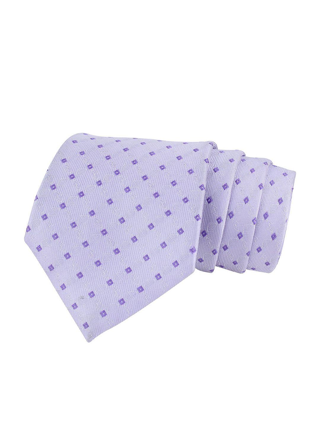 kovove men purple woven design broad tie