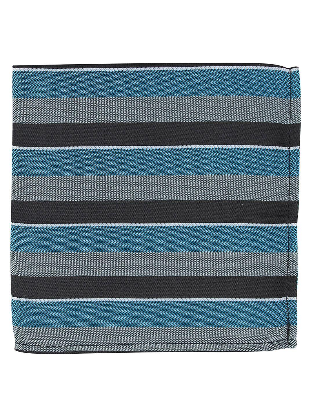 kovove men the magma blue & black striped pocket square