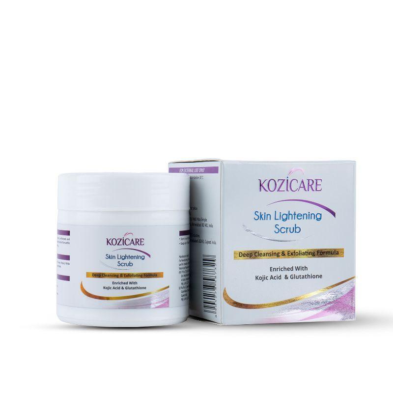 kozicare skin whitening scrub deep cleansing & exfoliating formula