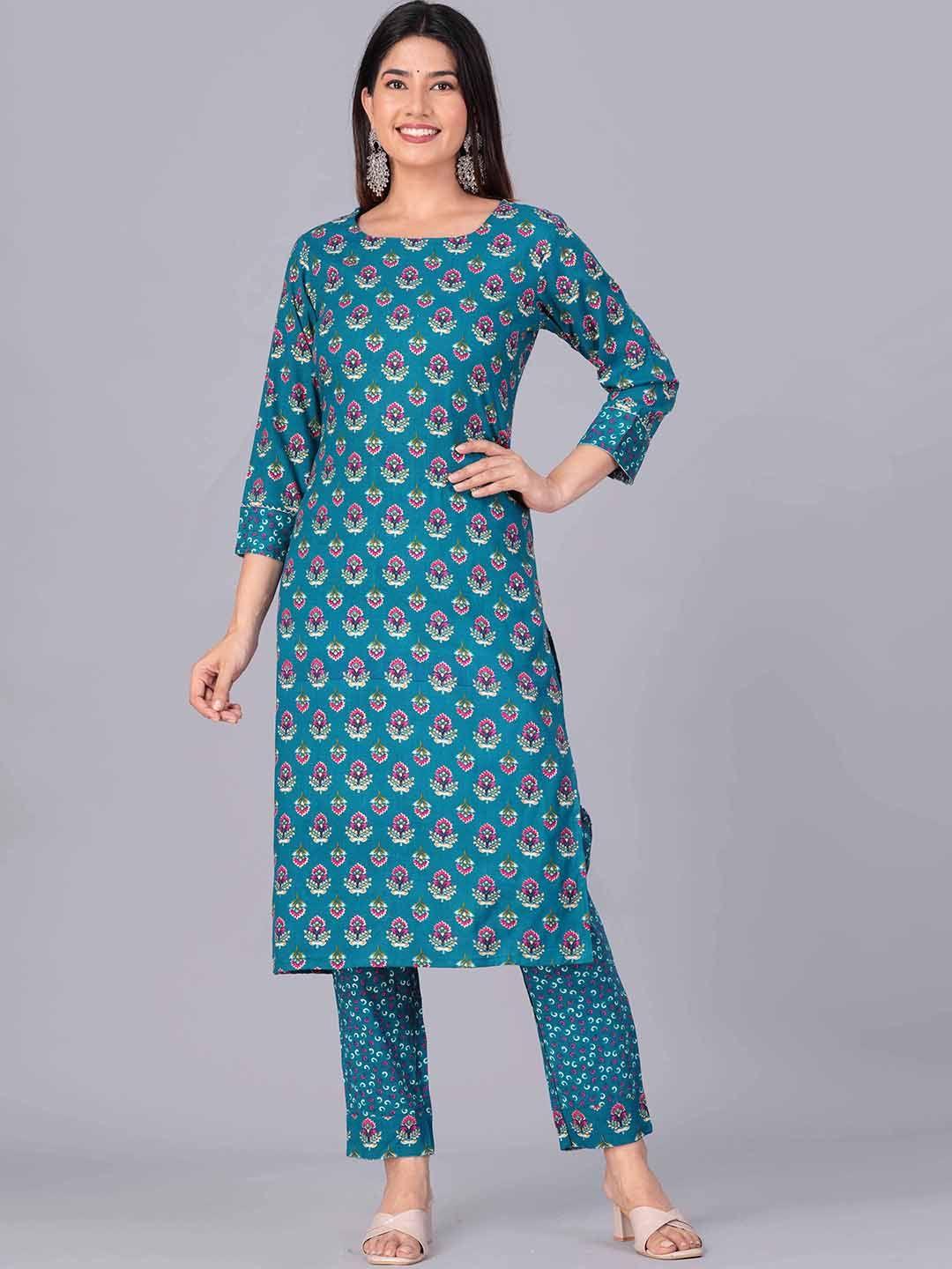 kpf floral printed kurta with trousers