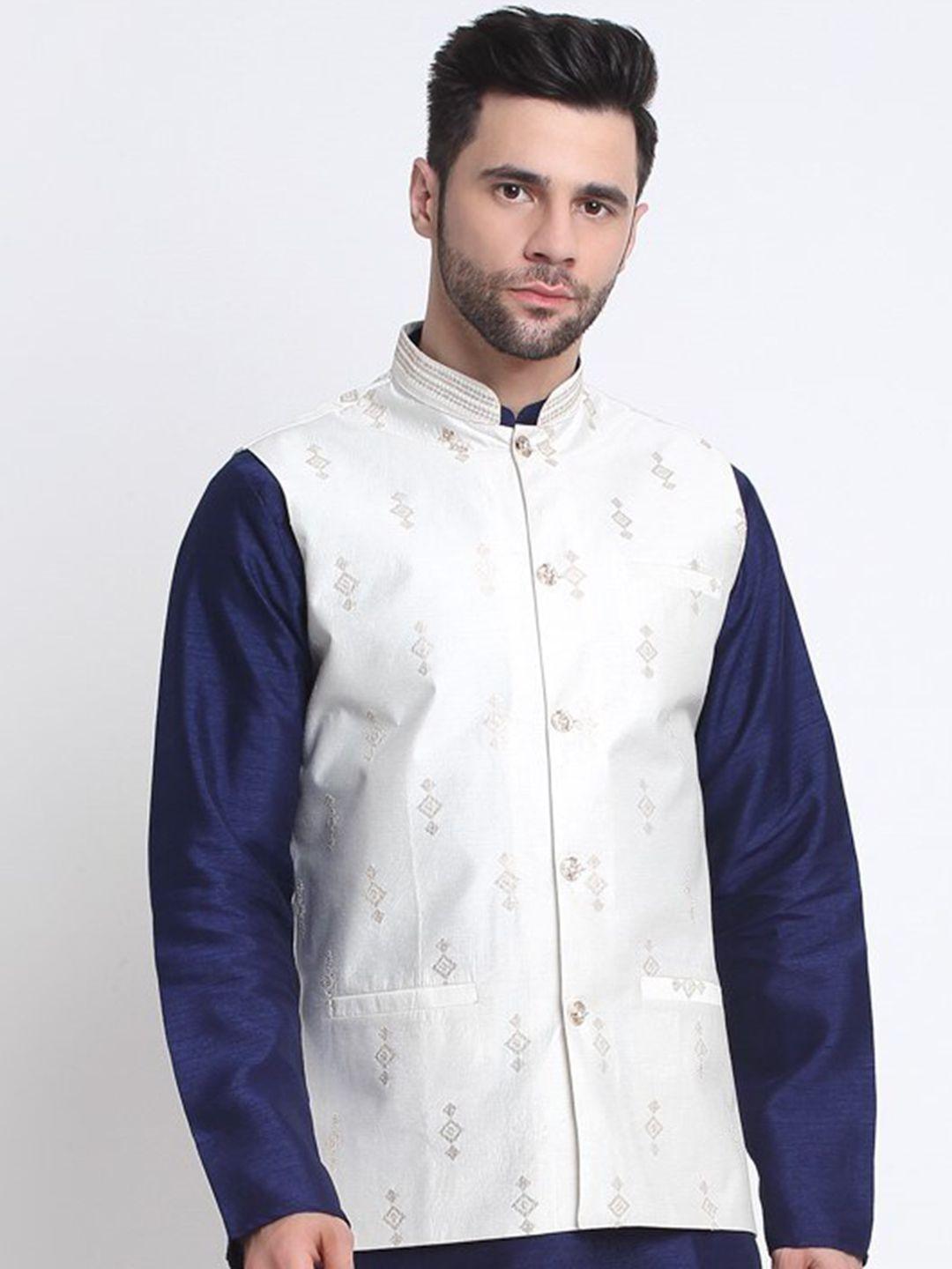 kraft india embroidered mandarin collar ethnic nehru jacket