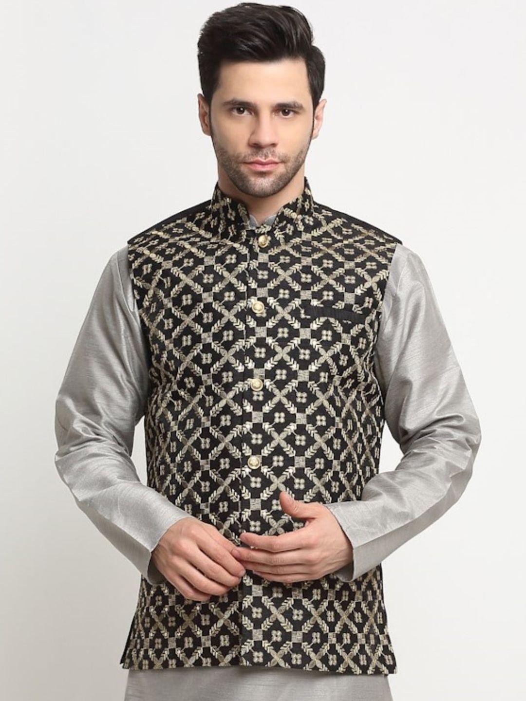 kraft-india-ethnic-motifs-embroidered-mandarin-collar-zari-nehru-jacket