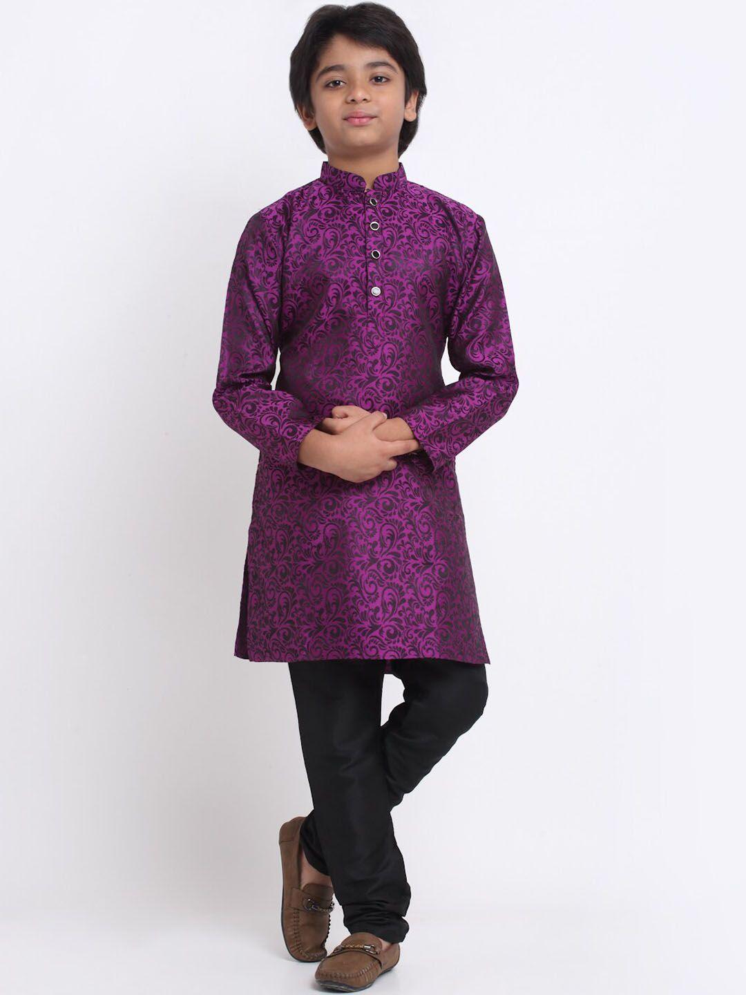 kraft india boys purple ethnic motifs kurta with pyjamas