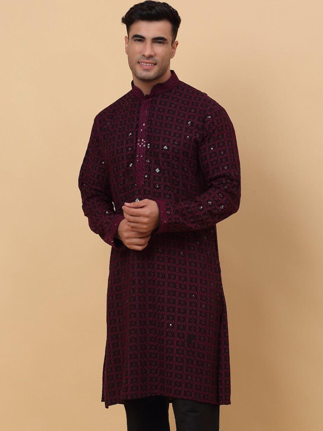 kraft india ethnic motifs embroidered chikankari kurta