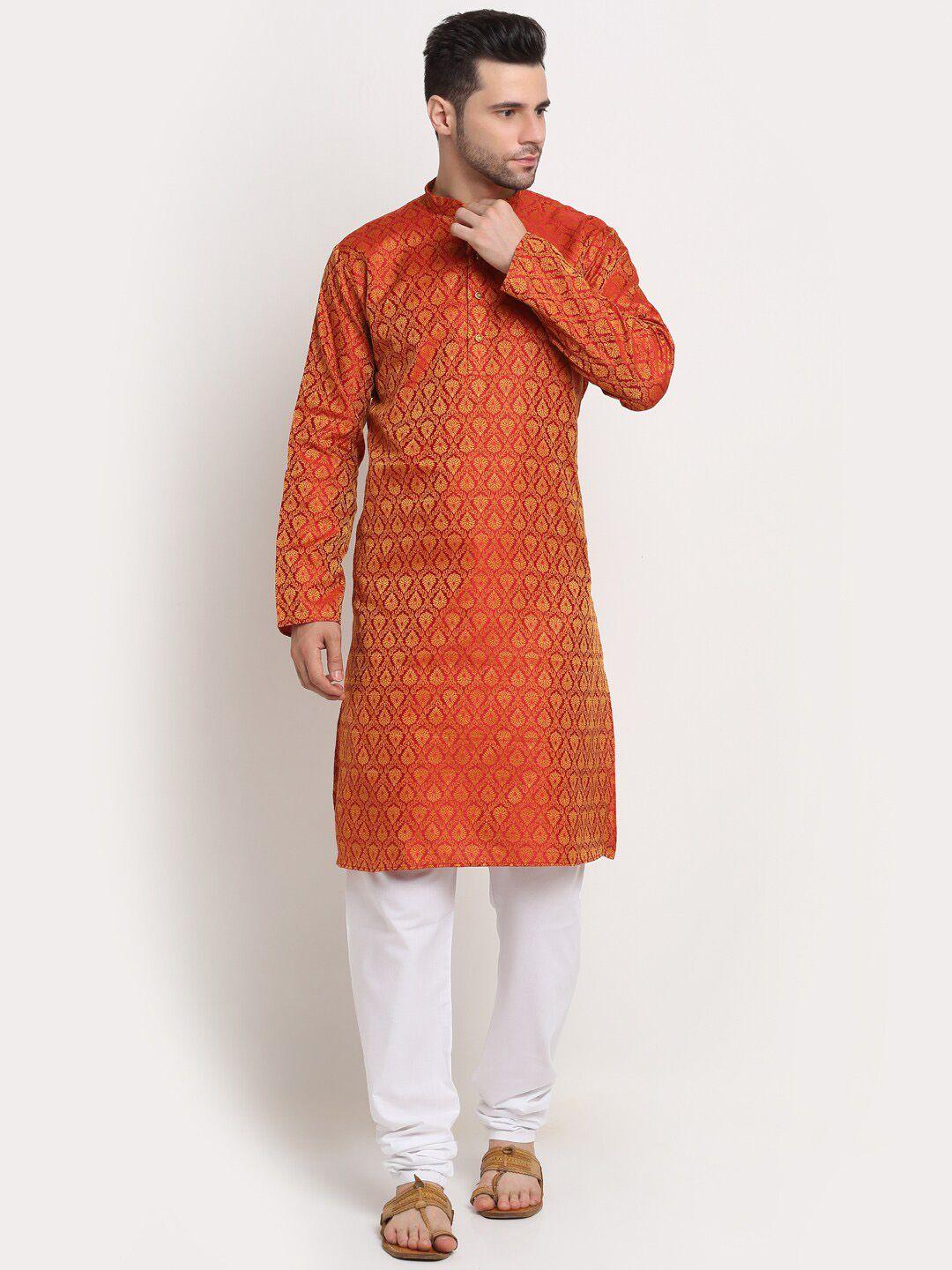 kraft india men paisley kurta with pyjamas