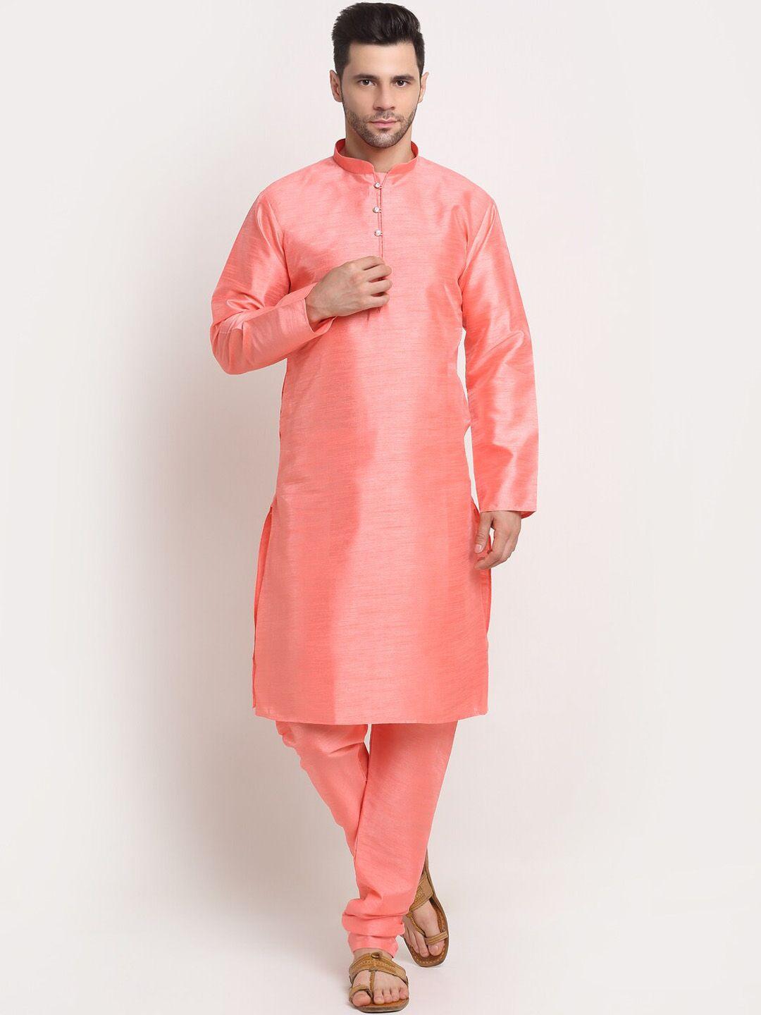 kraft india men pink paisley kurta with churidar