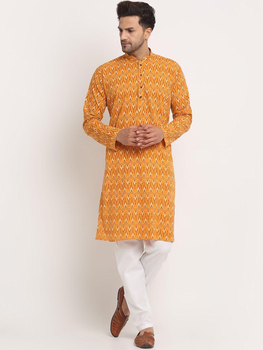 kraft india men printed cotton kurta