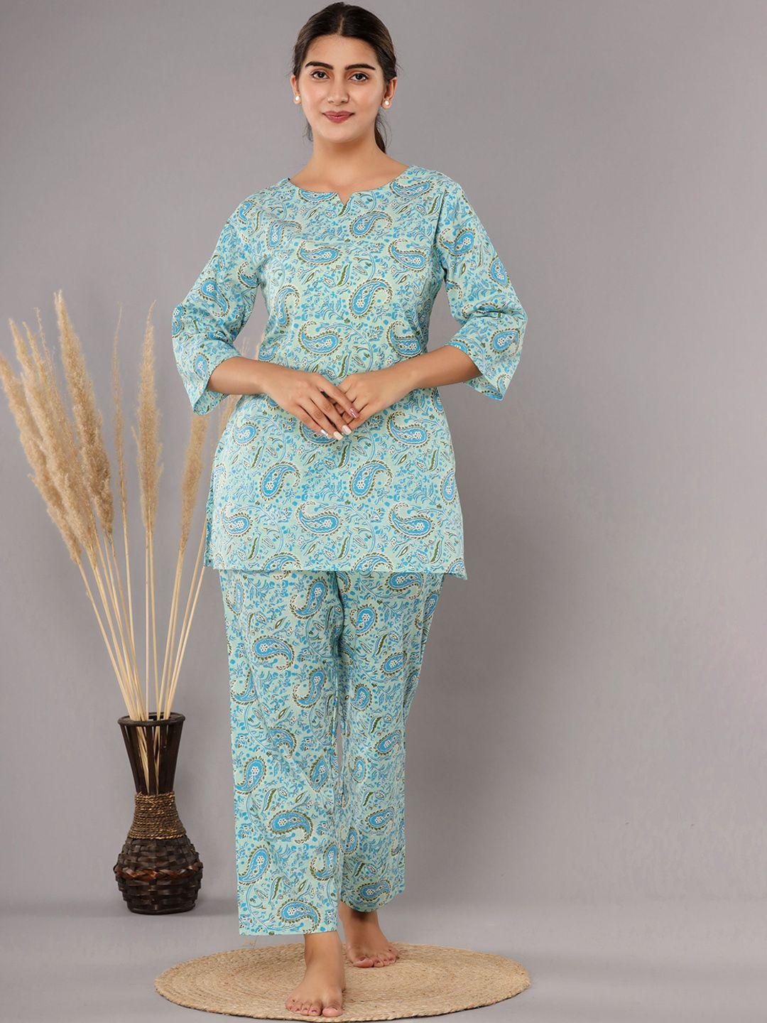 krati creations women ethnic motif printed kurti & trousers