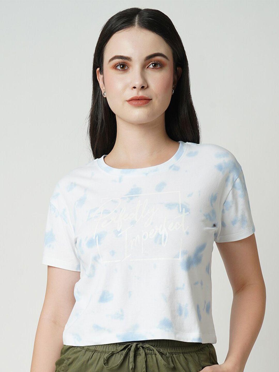 kraus jeans women tie and dye crop cotton t-shirt
