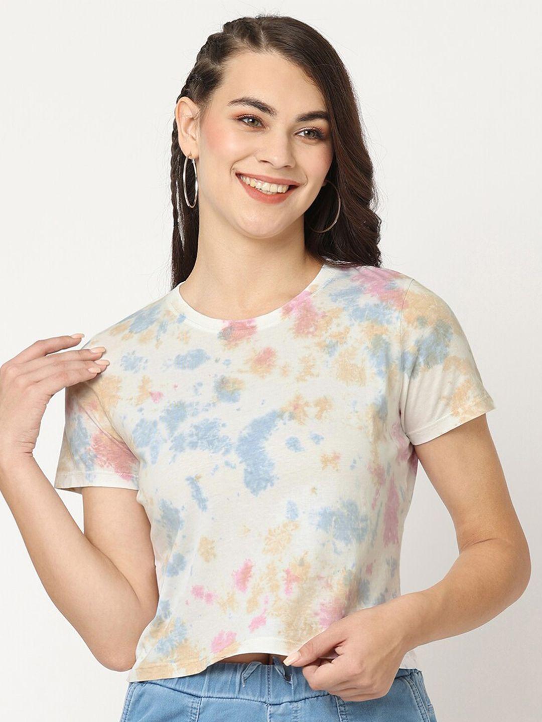 kraus jeans tie and dye round neck pure cotton t-shirt