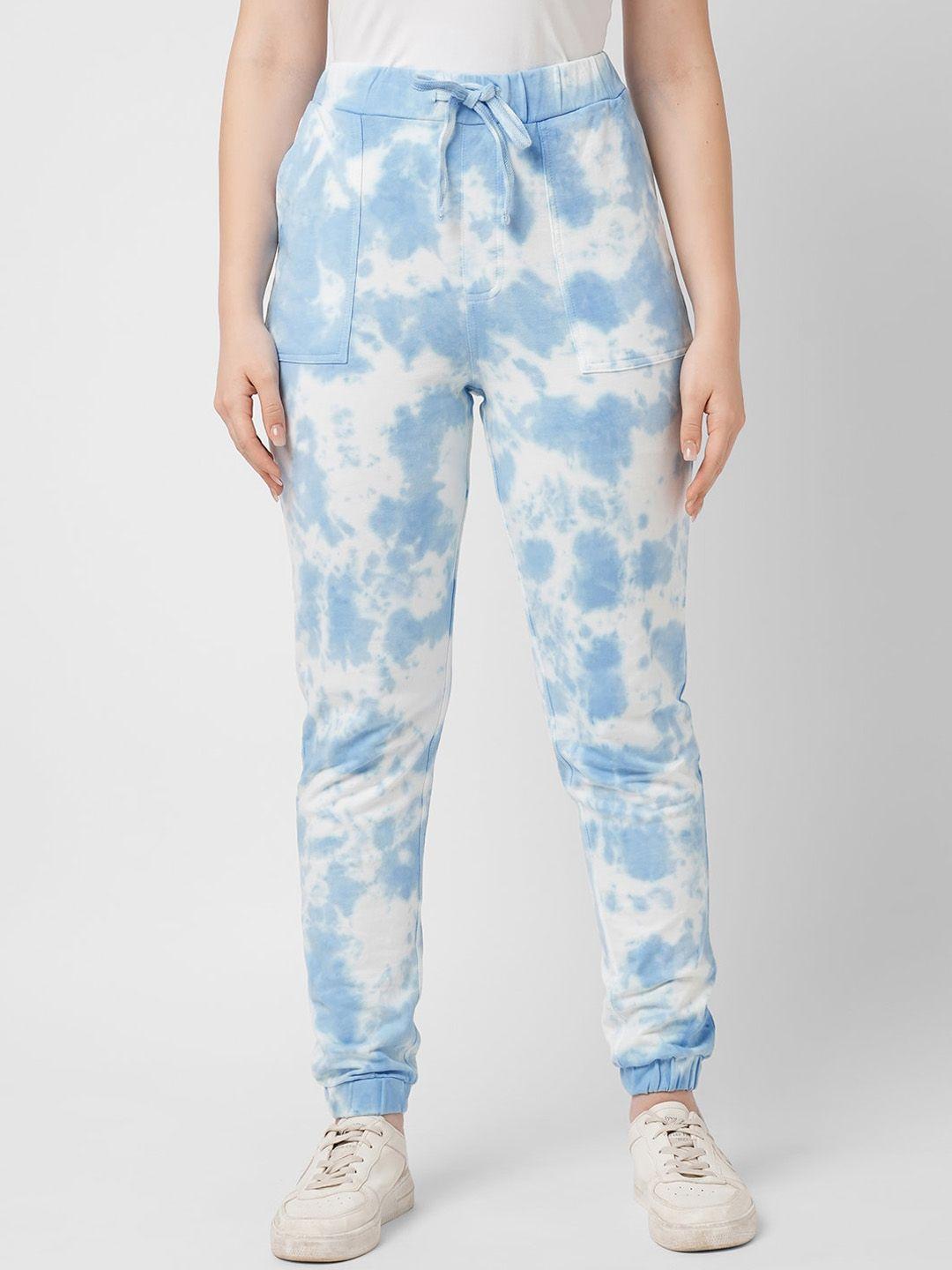 kraus jeans women abstract printed pure  high-rise joggers