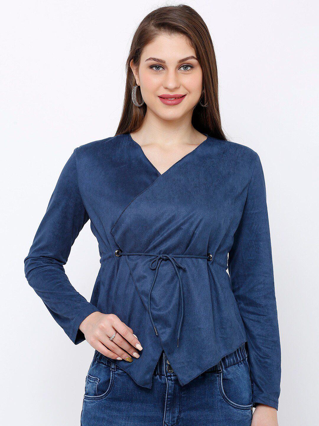 kraus jeans women crop tie-up shrug