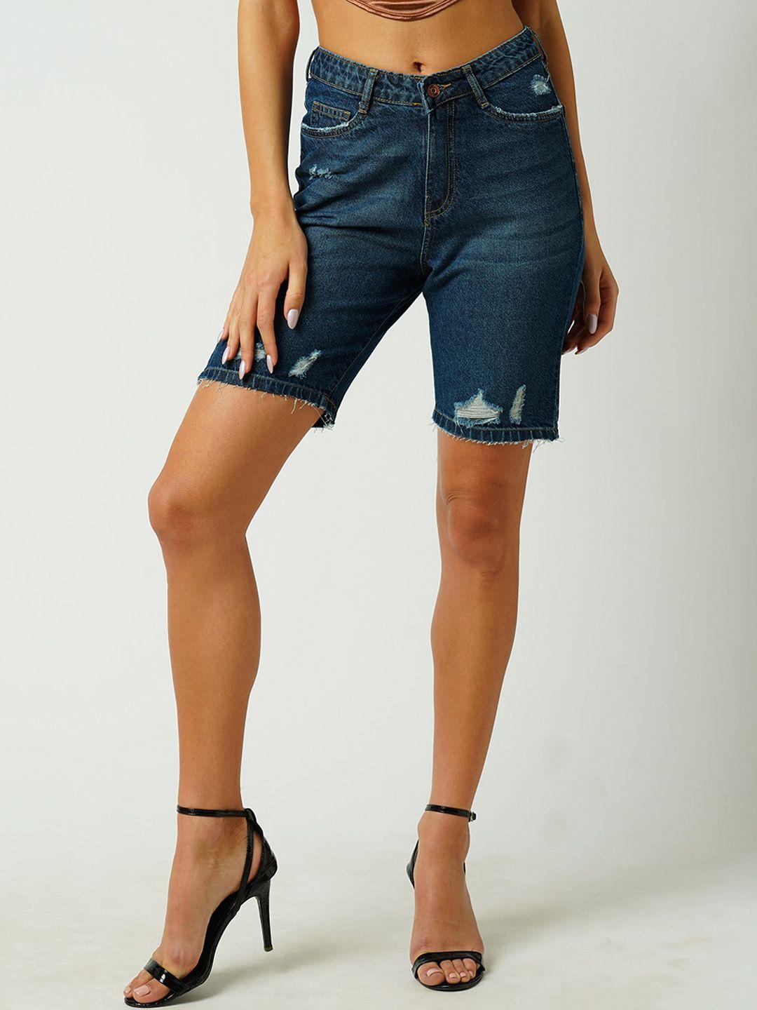 kraus jeans women loose fit high-rise denim shorts