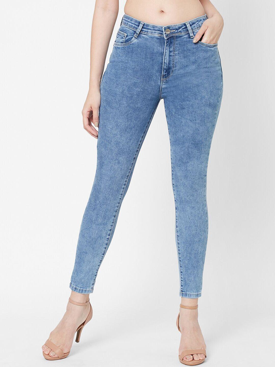 kraus jeans women super skinny fit mid-rise light fade jeans