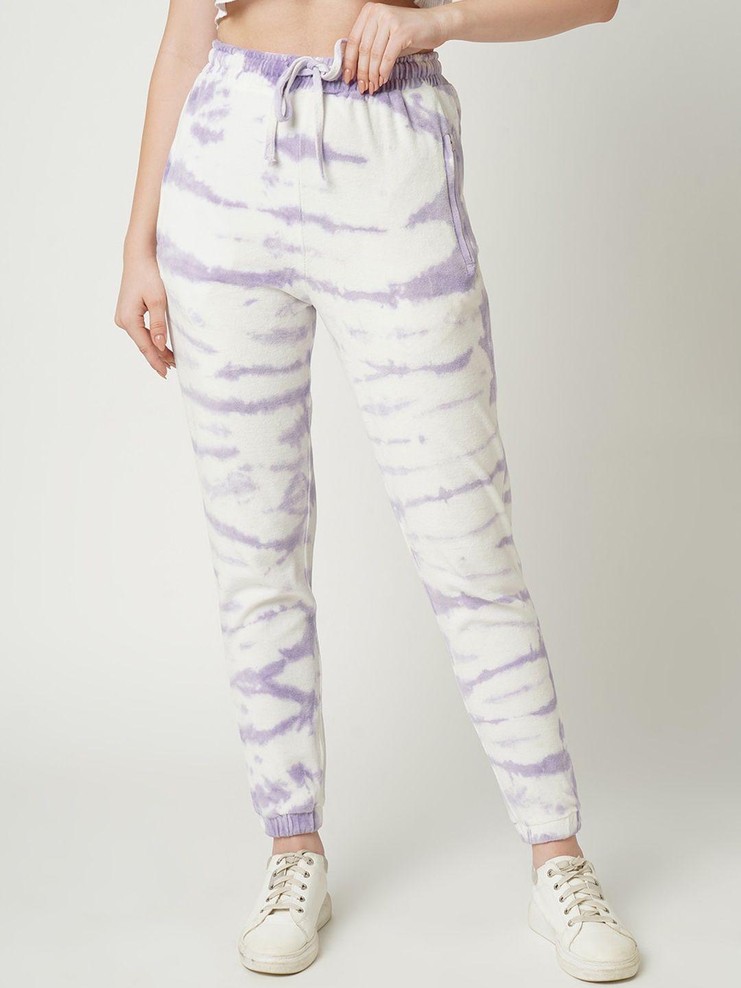 kraus jeans women tie and dye printed loose fit high-rise joggers trousers