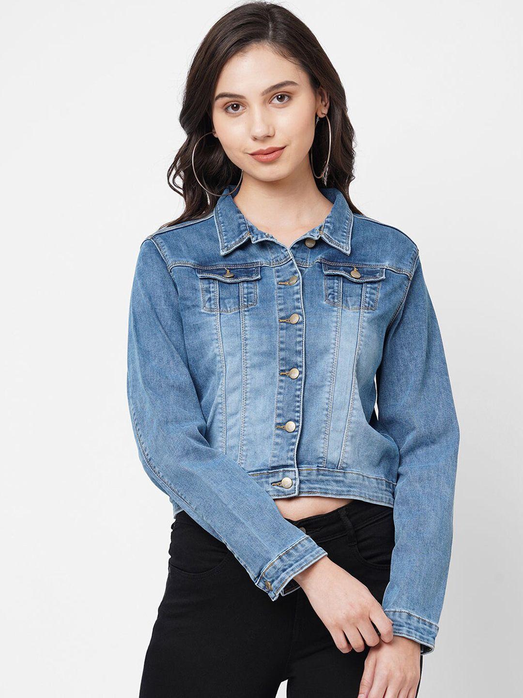 kraus jeans women washed crop denim jacket