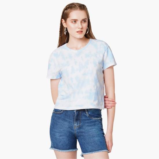 kraus women tie-dye printed regular fit t-shirt