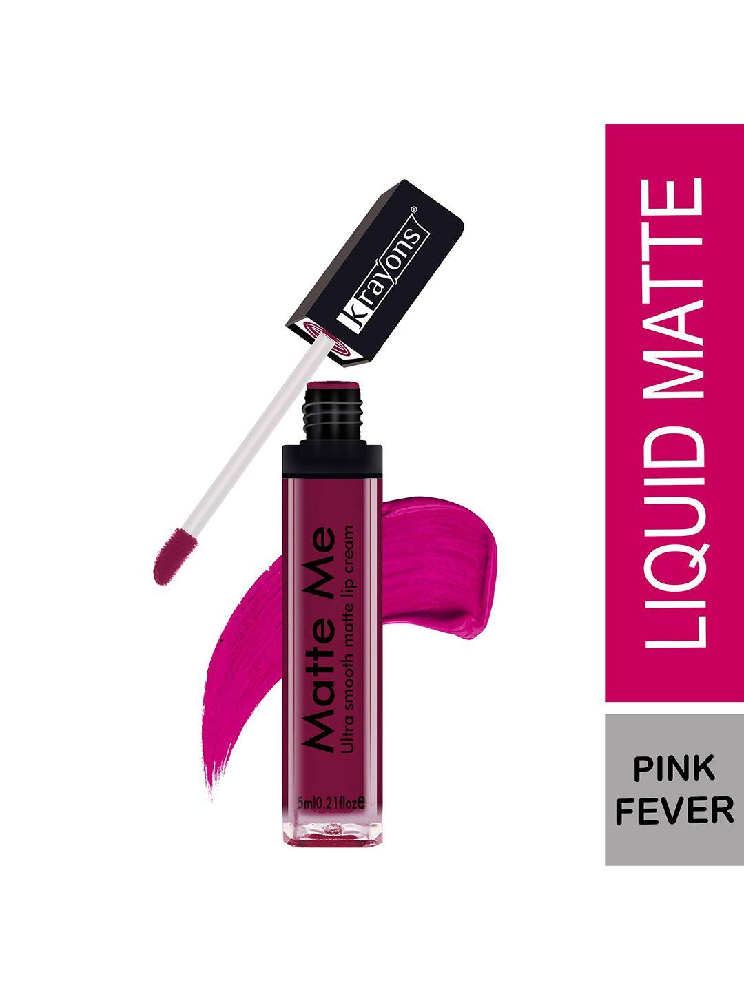 krayons matte me ultra smooth matte liquid lip color 5 ml - pink fever