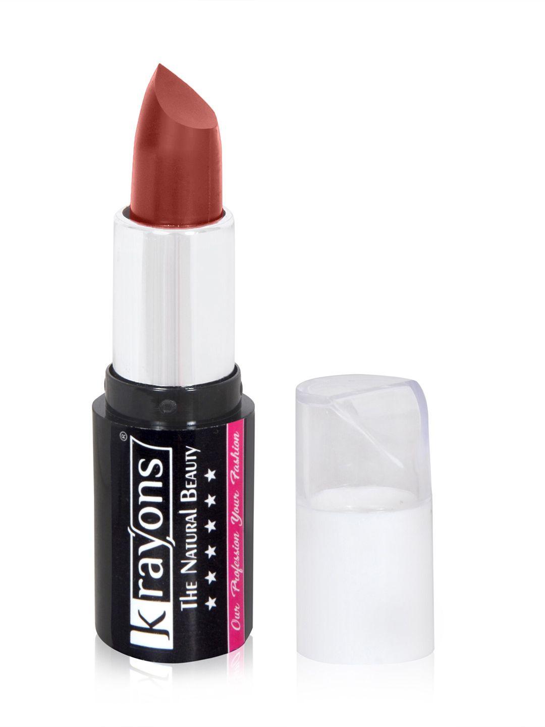 krayons moisturizing matte waterproof & long-lasting lipstick 4 g - brick brown 10