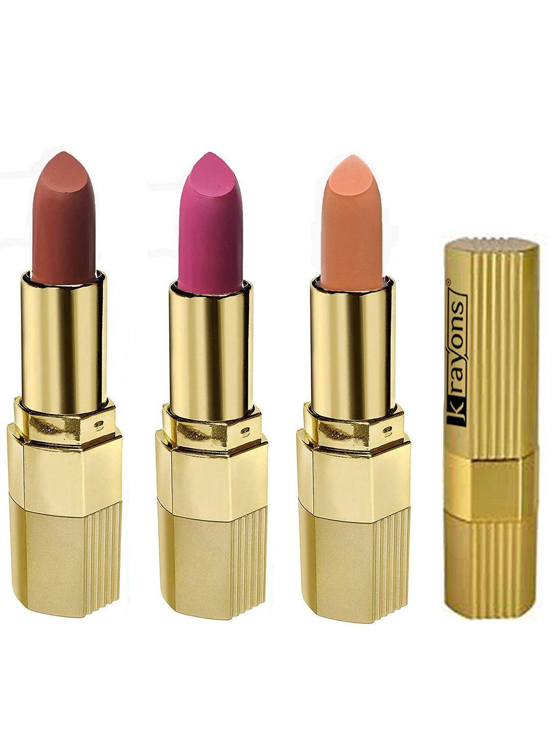 krayons set of 3 desire moisturizing & long-lasting matte lipstick - 3.5 g each