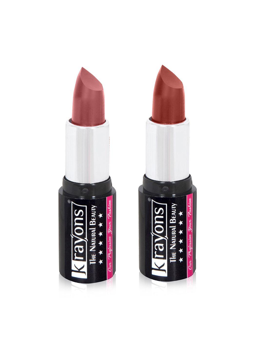 krayons the natural beauty set of 2 moisturizing matte lipsticks - 4 g each