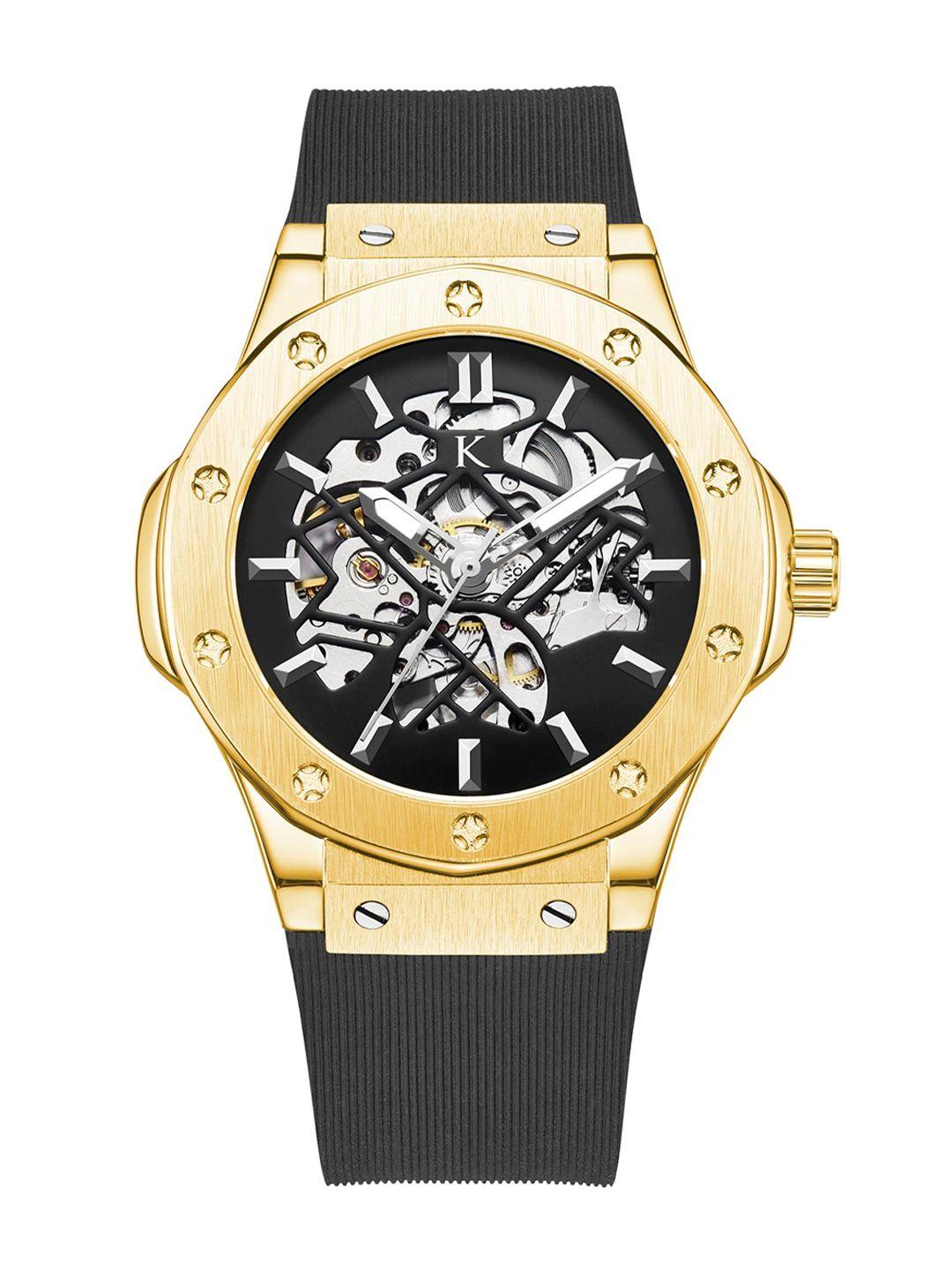kredo men dedon gold automatic skeleton analogue watch-kw047