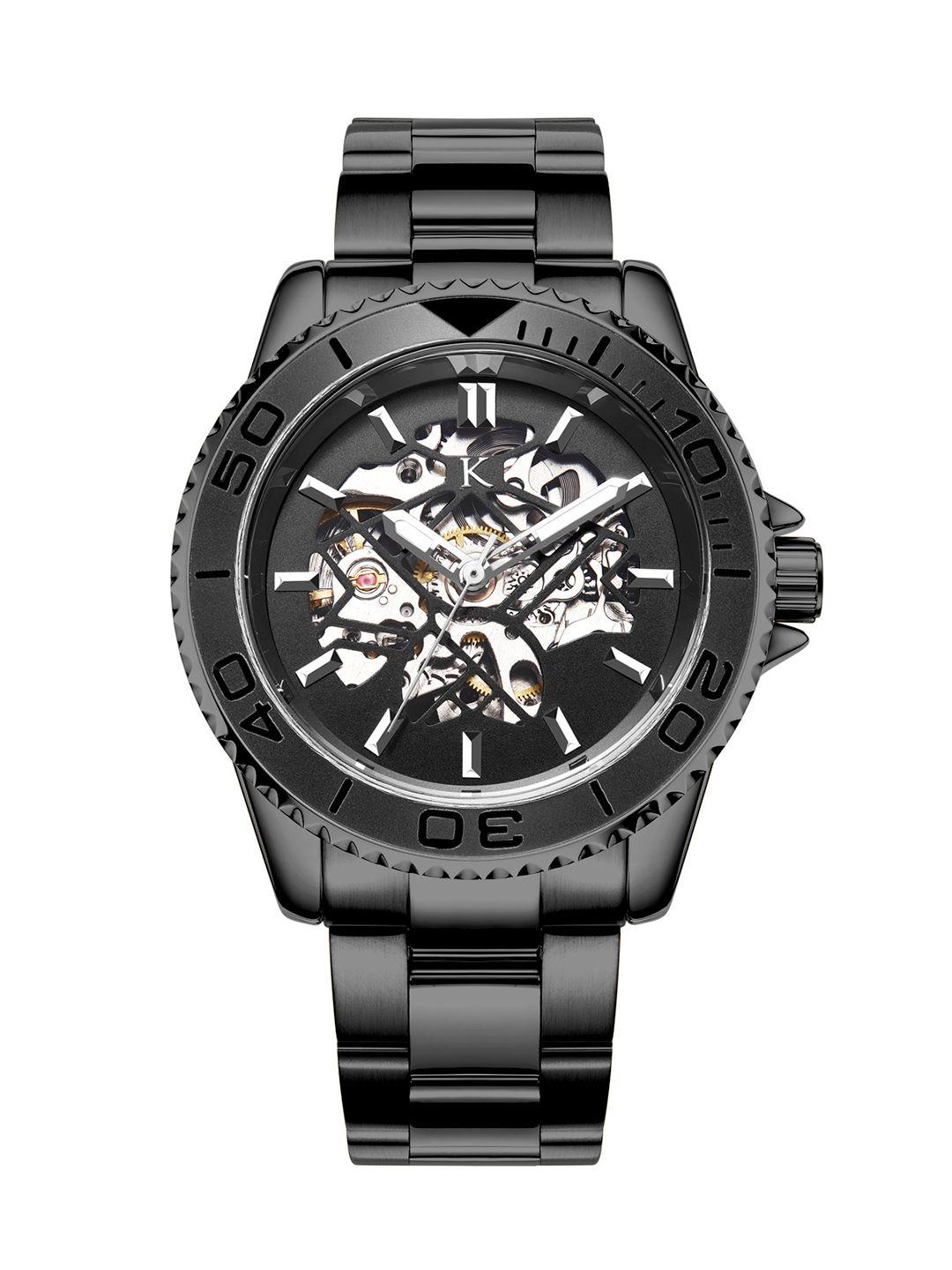 kredo men forte black automatic  skeleton analogue watch-kw037