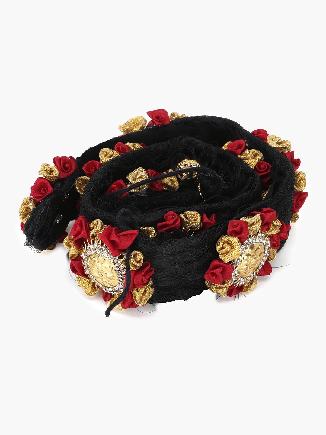 krelin women red & gold-toned embellished hair accessory