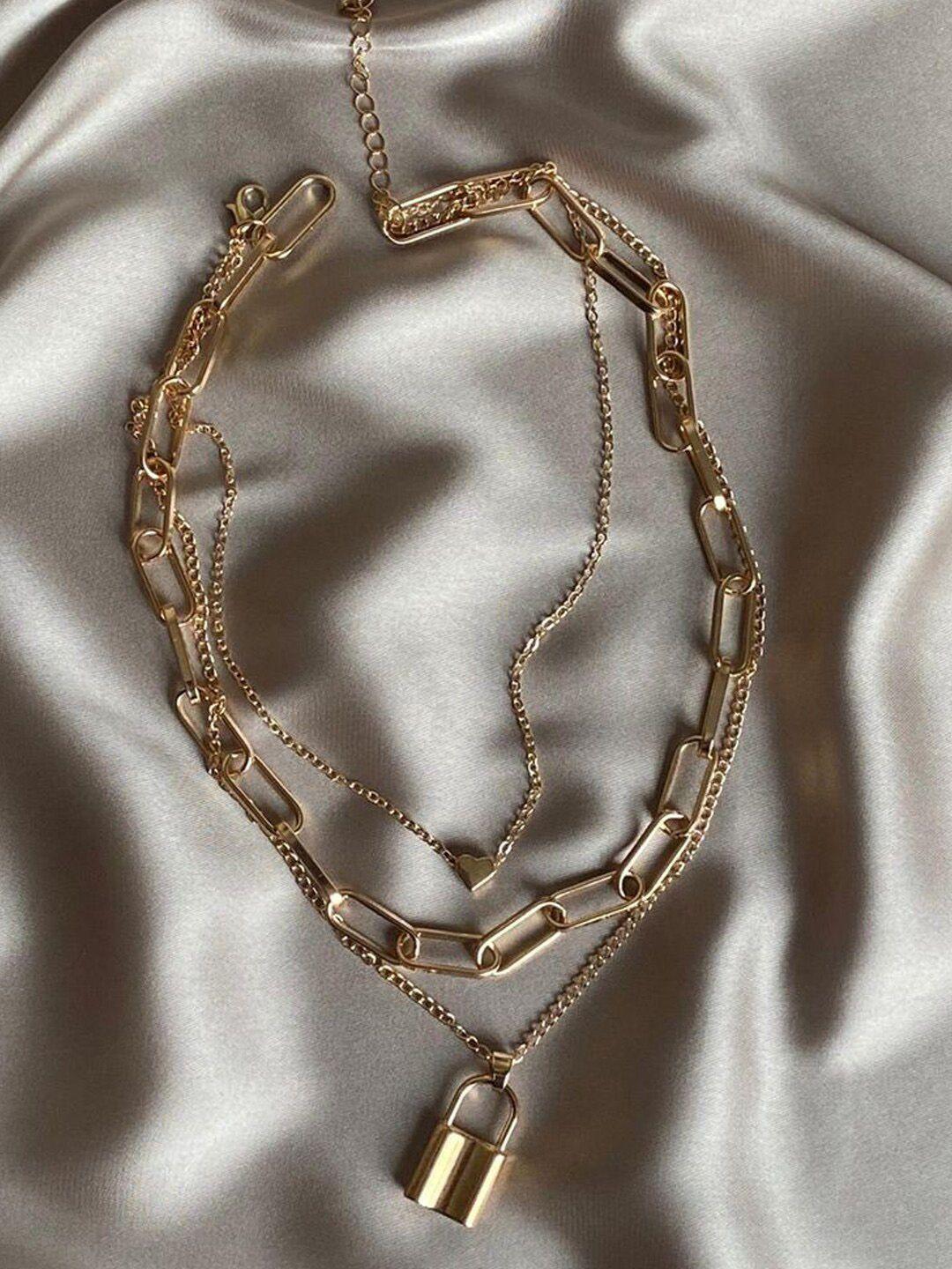 krelin gold-plated layered chain necklace
