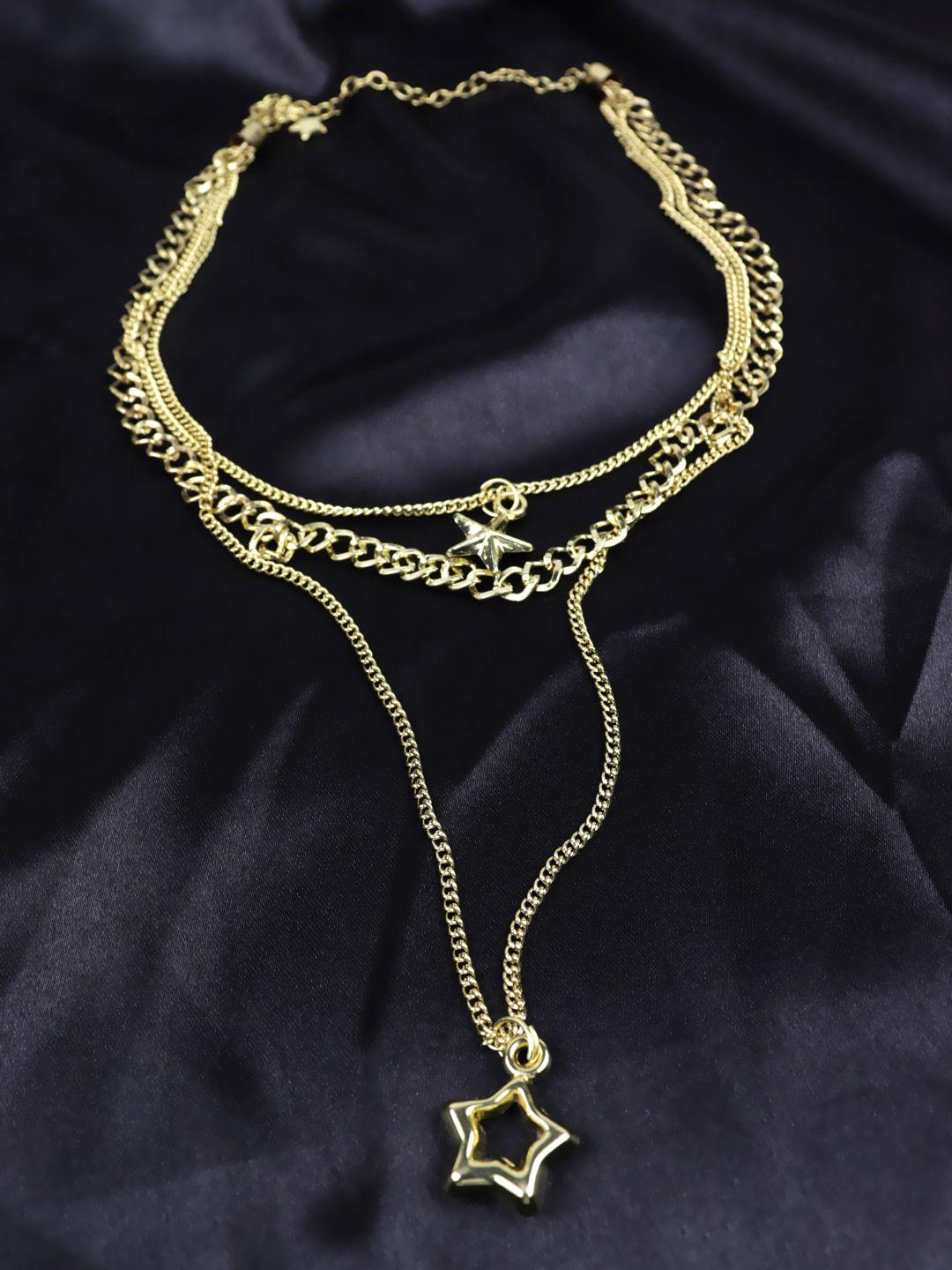 krelin gold-plated layered link necklace