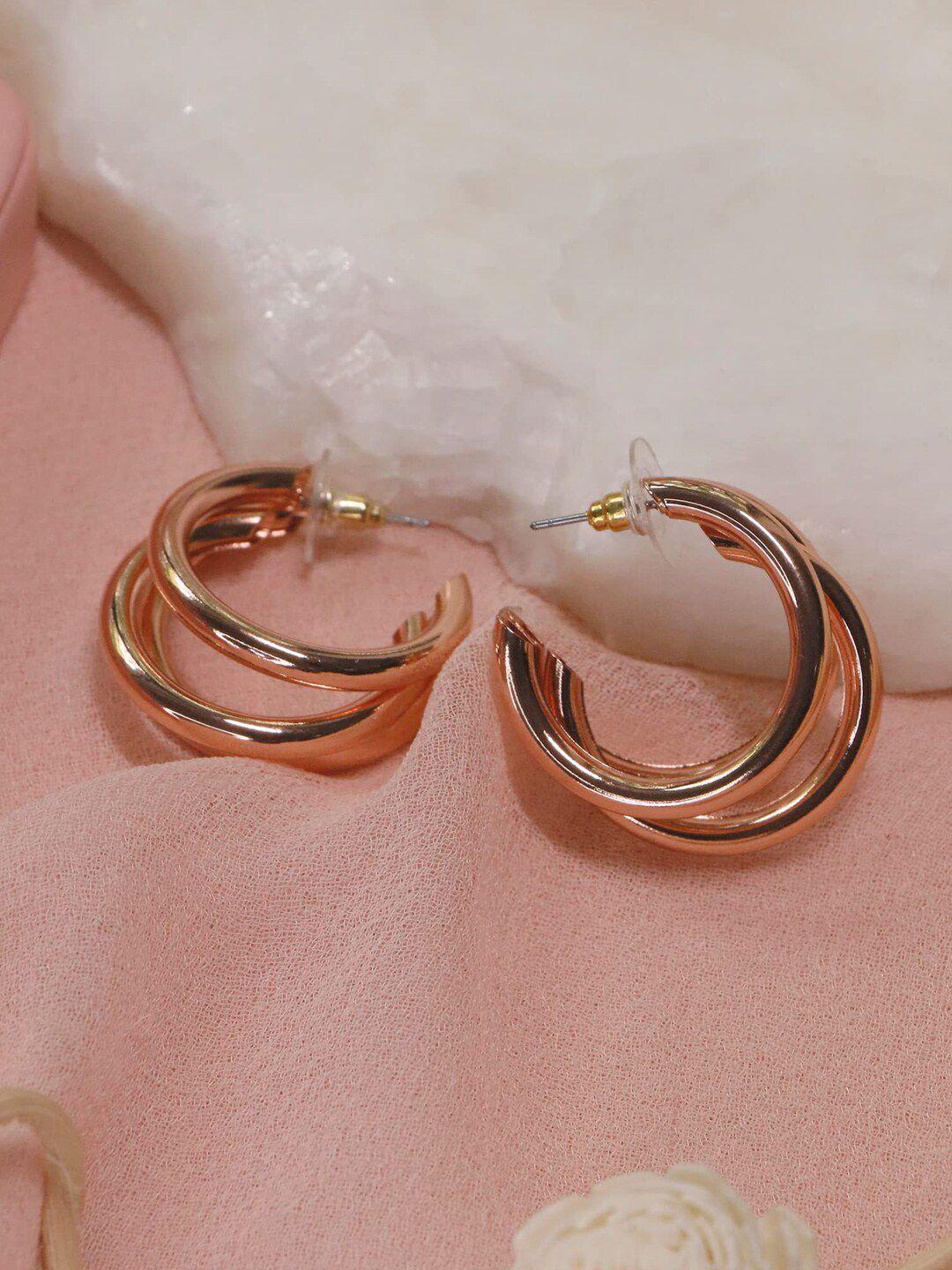 krelin rose gold plated half hoop earrings