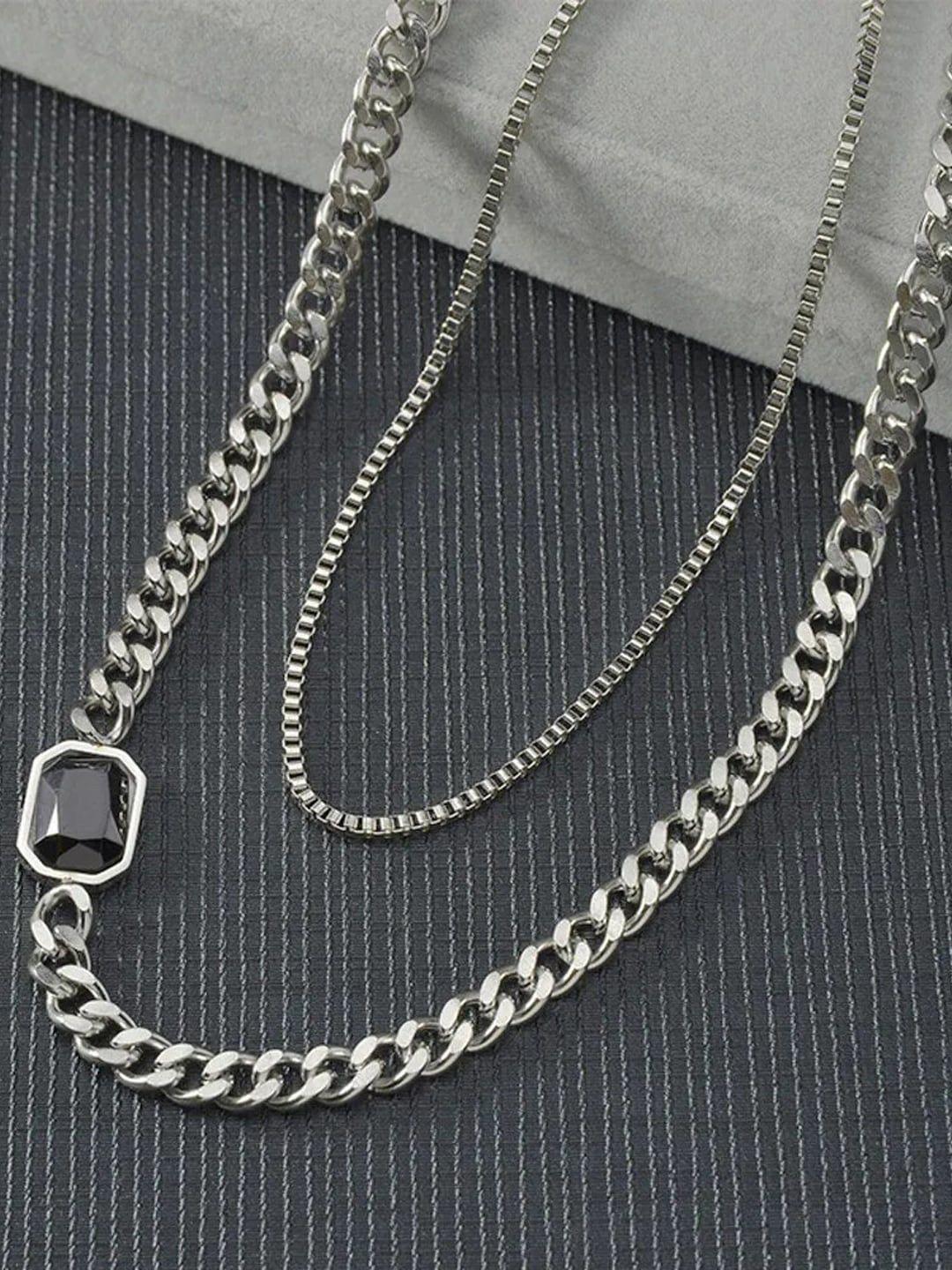 krelin silver-plated alloy layered necklace