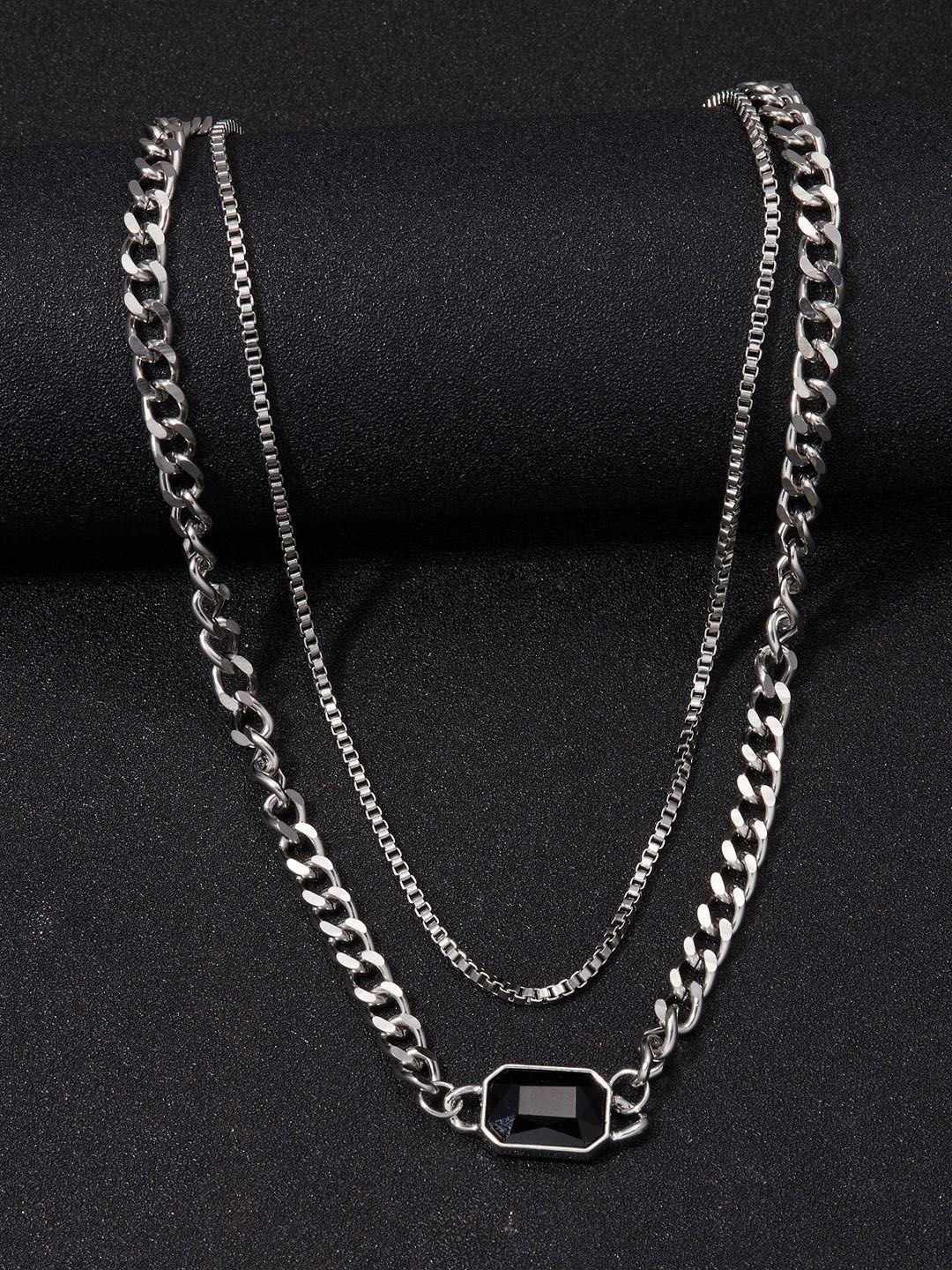 krelin silver-plated layered stainless steel necklace