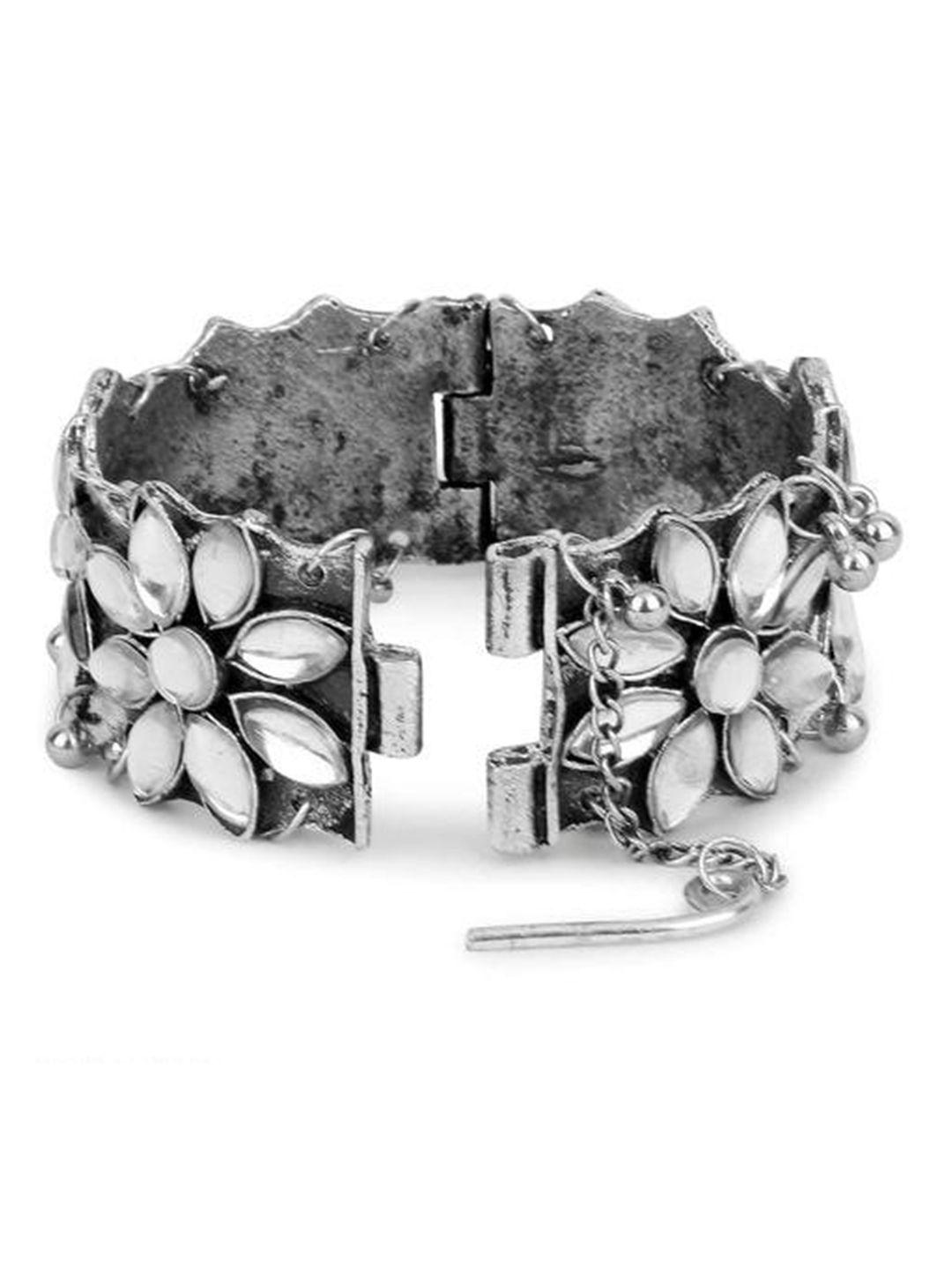 krelin silver-toned oxidised bracelet