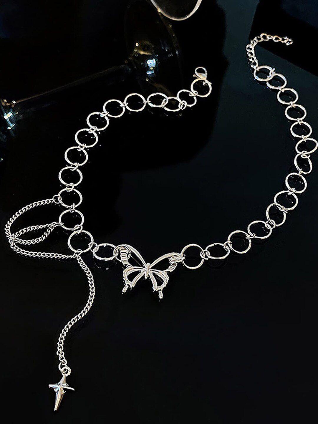 krelin silver-toned silver-plated choker necklace